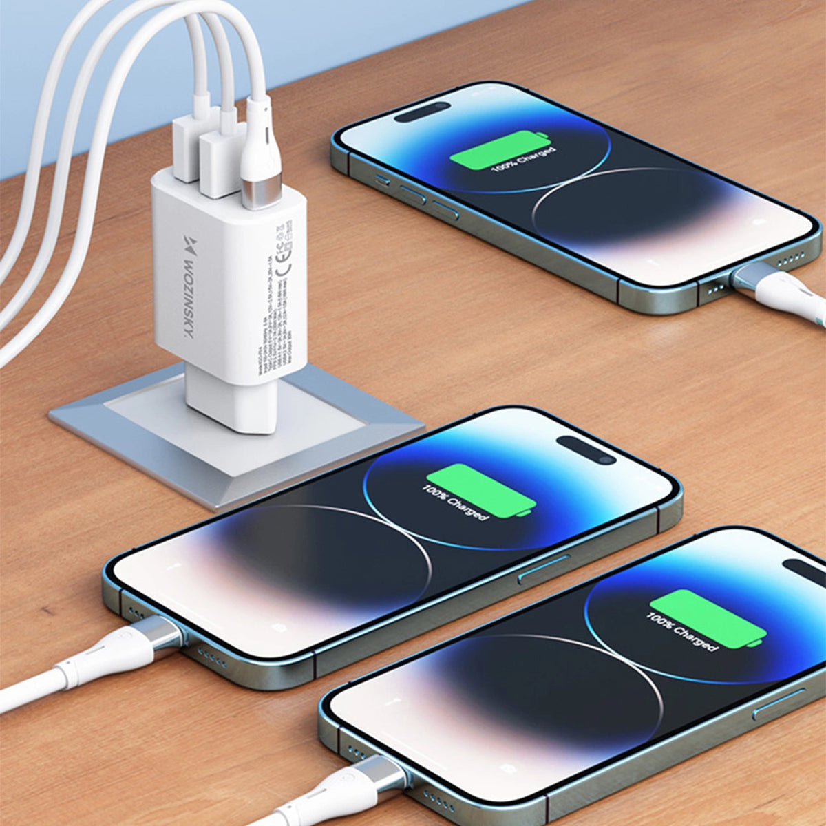Ładowarka sieciowa Wozinsky CWCUCW 30W USB-C / 2 x USB-A - biała – zdjęcie 12