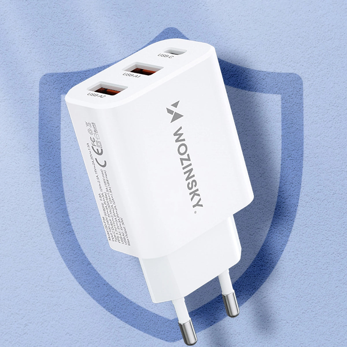 Ładowarka sieciowa Wozinsky CWCUCW 30W USB-C / 2 x USB-A - biała – zdjęcie 14