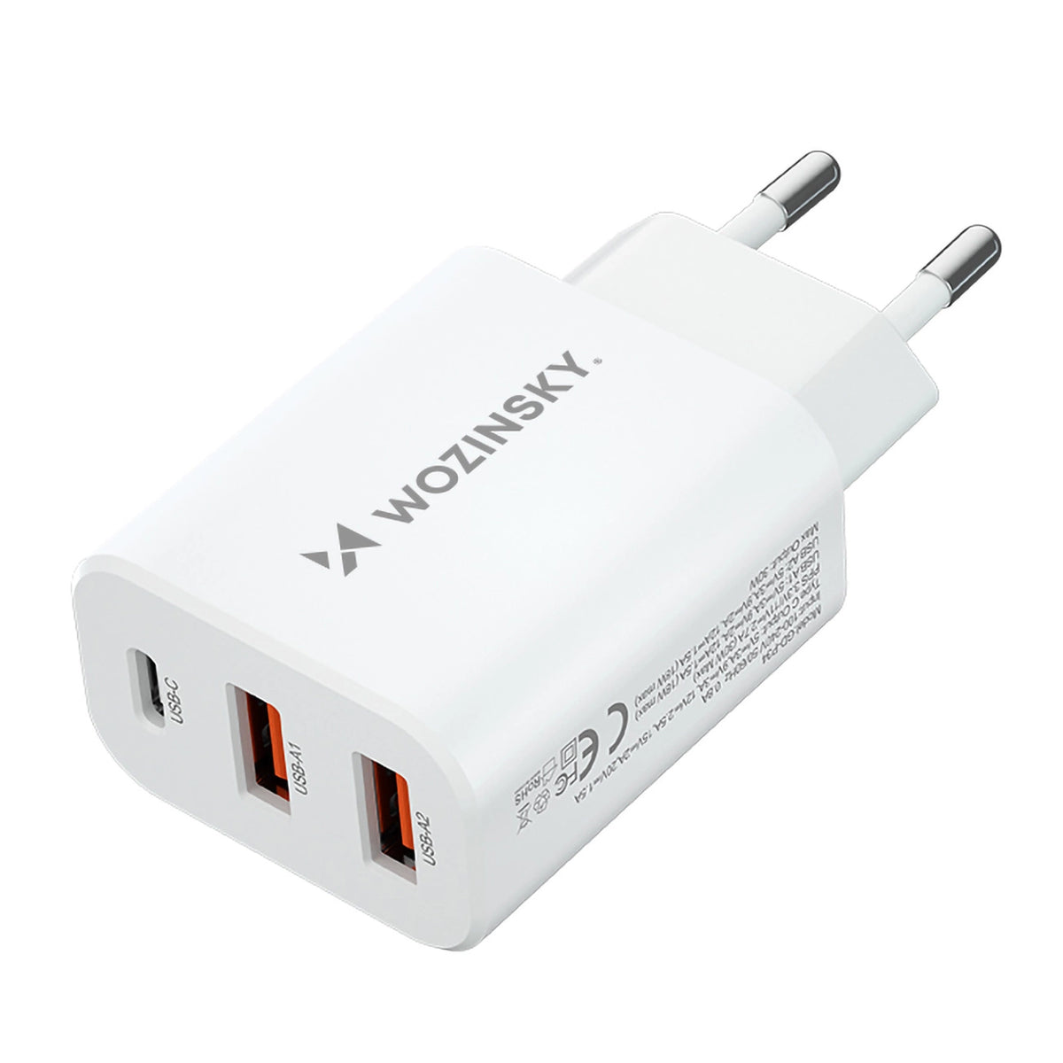 Ładowarka sieciowa Wozinsky CWCUCW 30W USB-C / 2 x USB-A - biała – zdjęcie 3