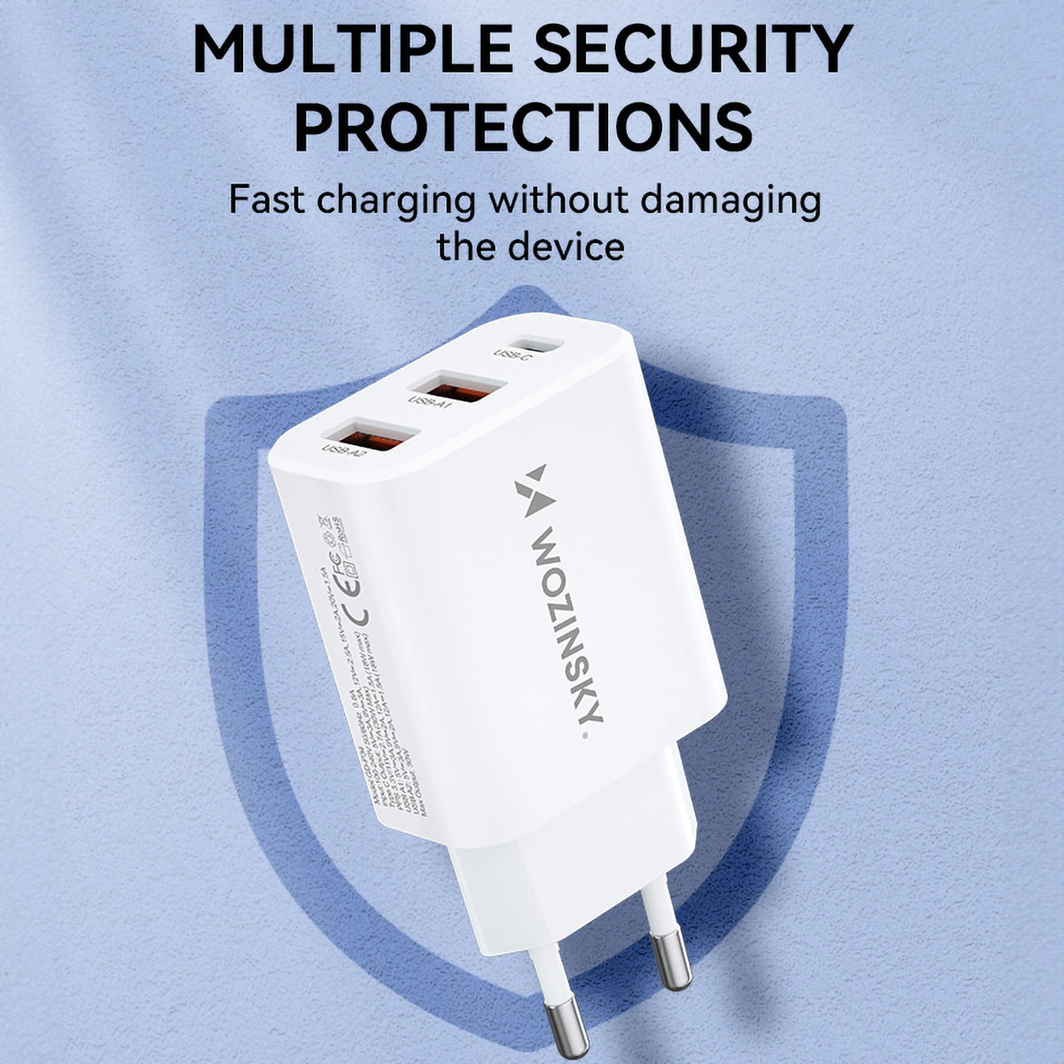 Ładowarka sieciowa Wozinsky CWCUCW 30W USB-C / 2 x USB-A - biała – zdjęcie 7
