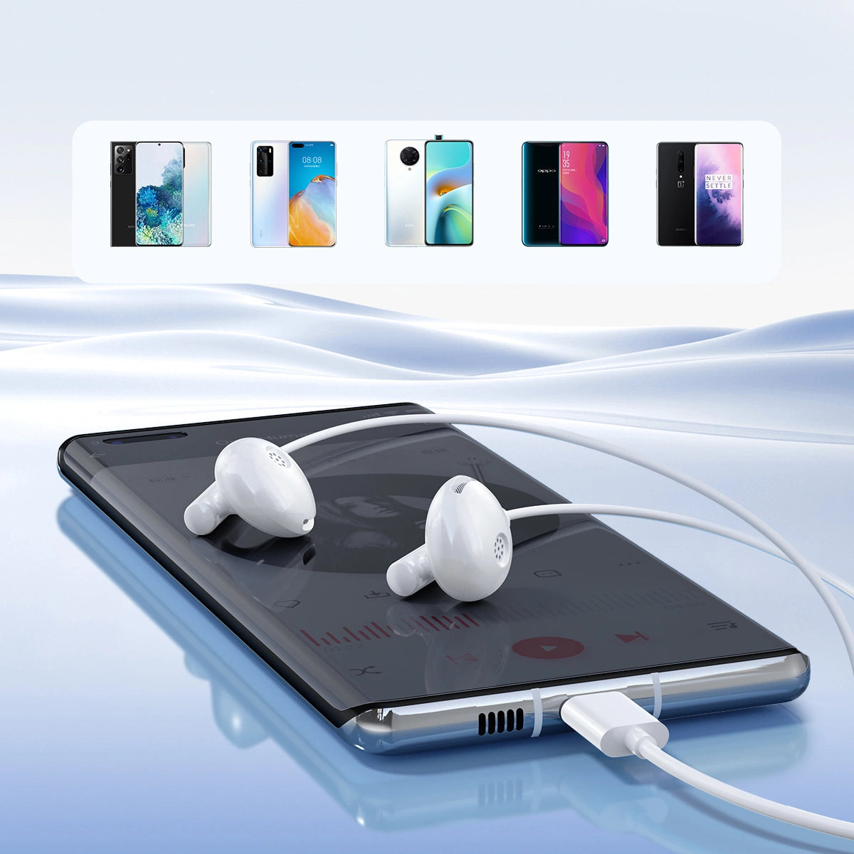 Słuchawki douszne USB-C Joyroom JR-EC05 - białe – zdjęcie 6