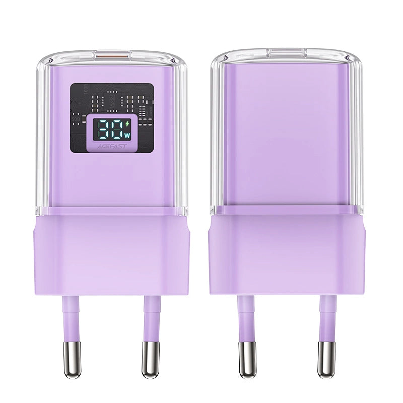 Ładowarka Acefast A53 PD 30W GaN USB-C z wyświetlaczem - fioletowa – zdjęcie 3