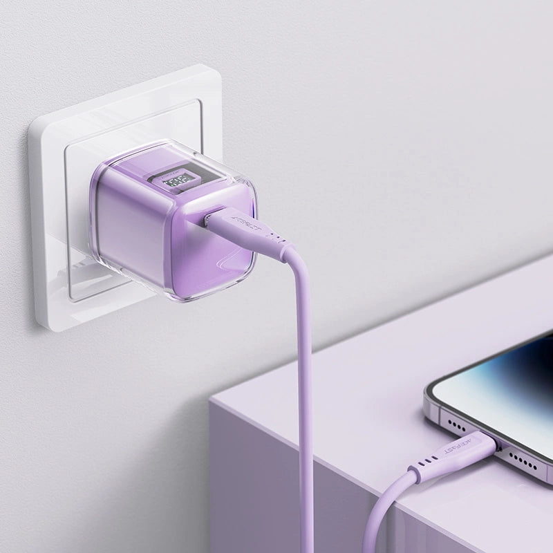Ładowarka Acefast A53 PD 30W GaN USB-C z wyświetlaczem - fioletowa – zdjęcie 5