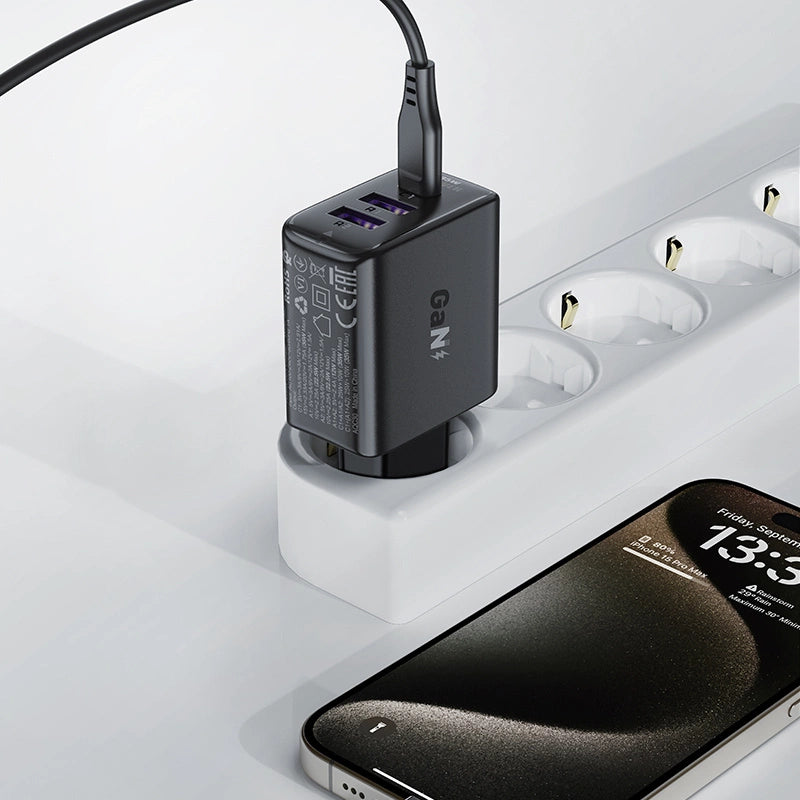 Ładowarka Acefast A57 PD 35W GaN 2 x USB-A + USB-C z 3 portami - czarna – zdjęcie 5