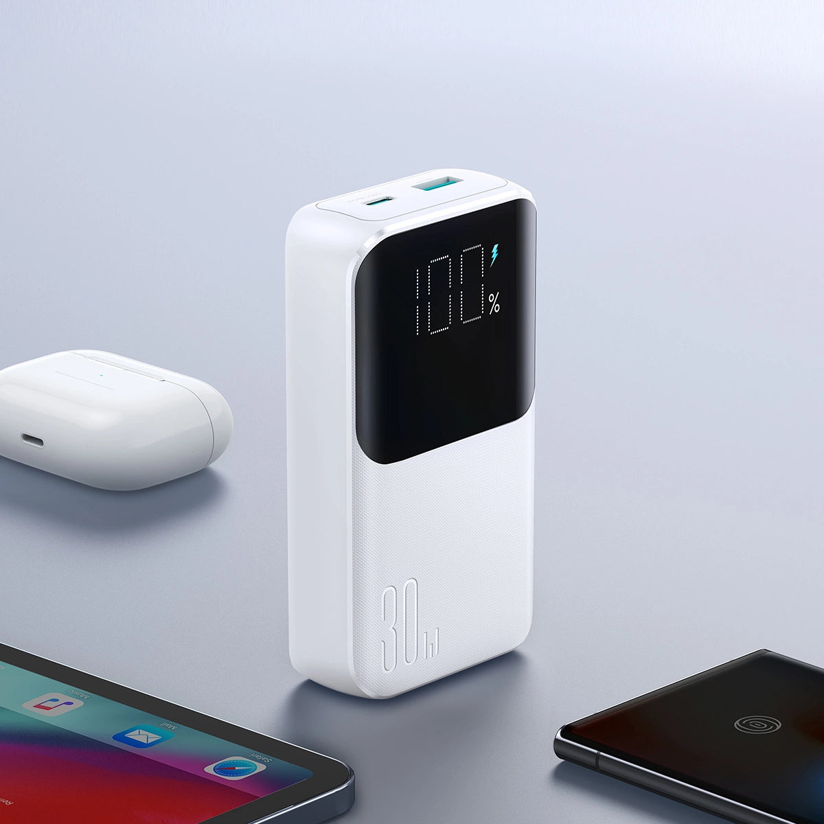 Mini powerbank Joyroom JR-PBC06 z wbudowanymi kablami USB-C - biały – zdjęcie 12