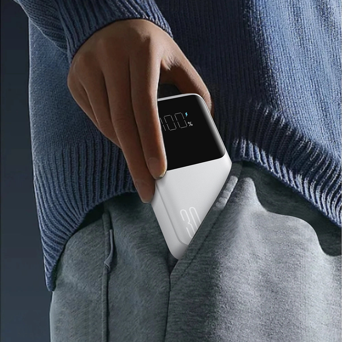 Mini powerbank Joyroom JR-PBC06 z wbudowanymi kablami USB-C - biały – zdjęcie 8