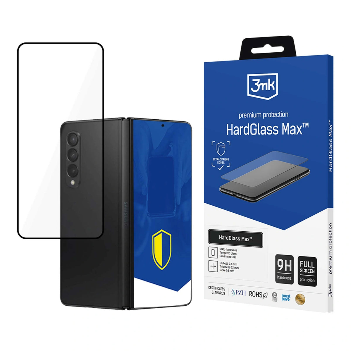 Szkło 9H 3mk HardGlass Max na Samsung Galaxy Z Fold 5 (front)