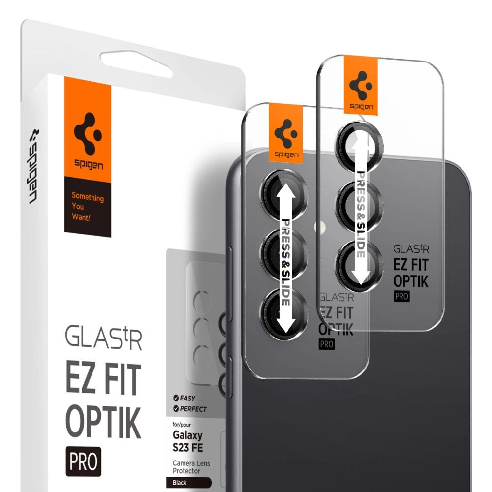 Osłona aparatu Spigen Glas.tR EZ na Samsung Galaxy S23 FE - czarna 2 szt.
