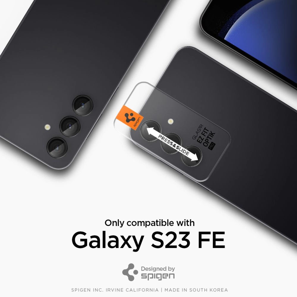Osłona aparatu Spigen Glas.tR EZ na Samsung Galaxy S23 FE - czarna 2 szt. – zdjęcie 8