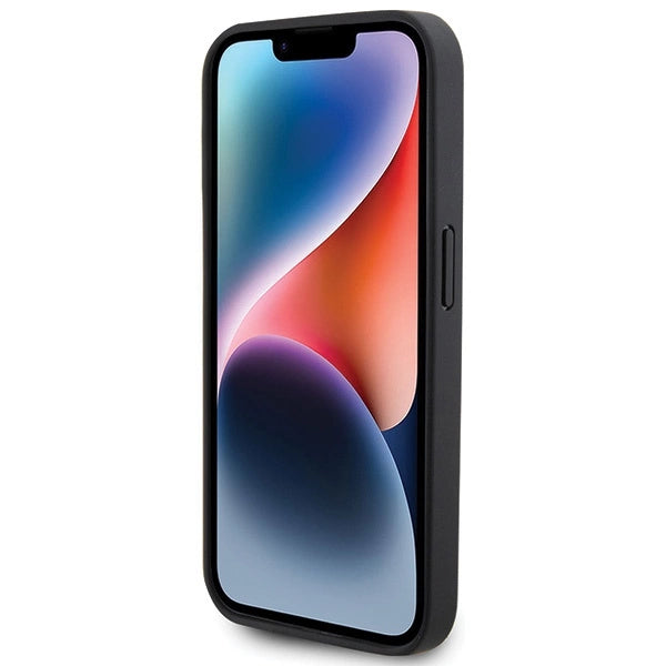 Etui BMW Leather Stamp Tricolor do iPhone 15 Pro - czarne – zdjęcie 5