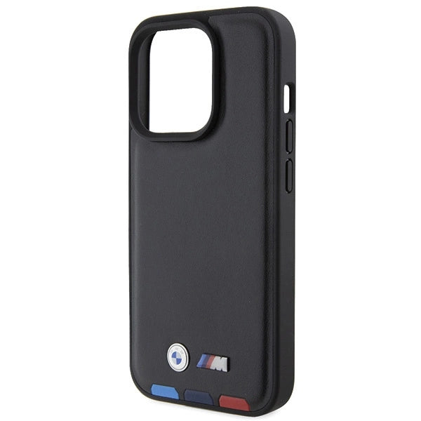 Etui BMW Leather Stamp Tricolor do iPhone 15 Pro - czarne – zdjęcie 6