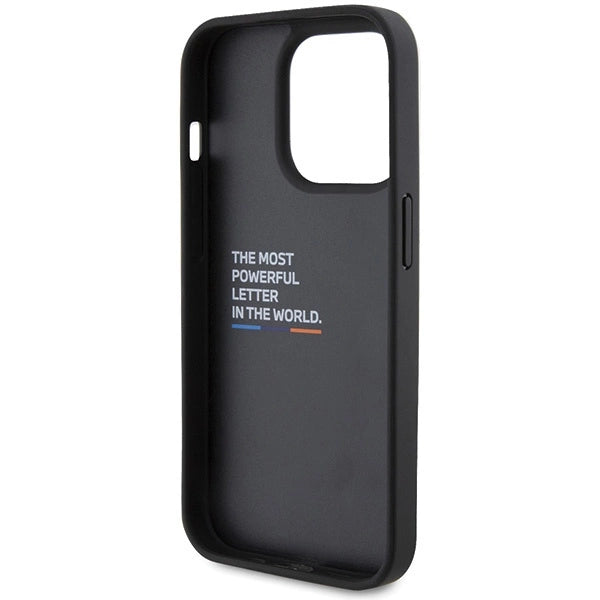 Etui BMW Leather Stamp Tricolor do iPhone 15 Pro - czarne – zdjęcie 7