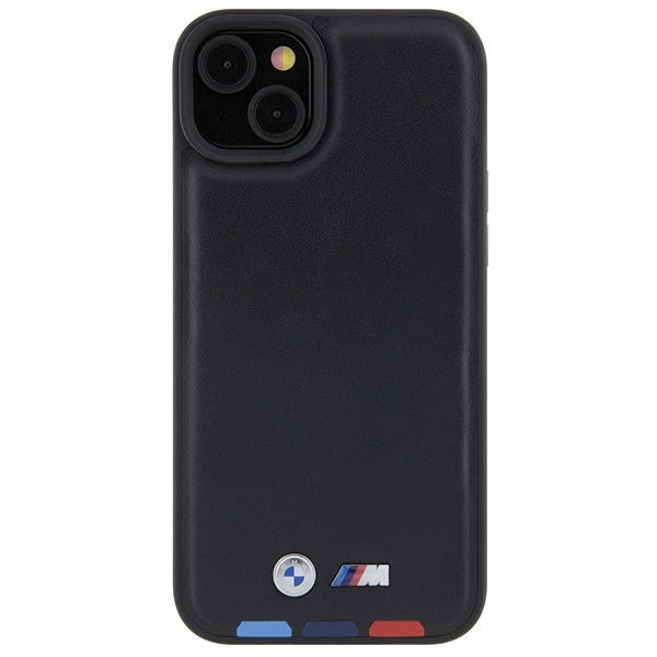 Etui BMW Leather Stamp Tricolor do iPhone 15 Plus - czarne – zdjęcie 3