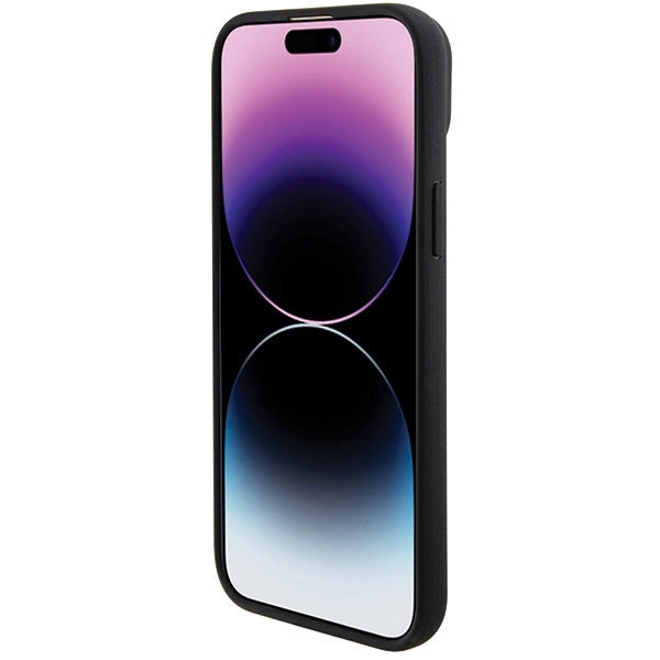 Etui BMW Leather Stamp Tricolor do iPhone 15 Plus - czarne – zdjęcie 5