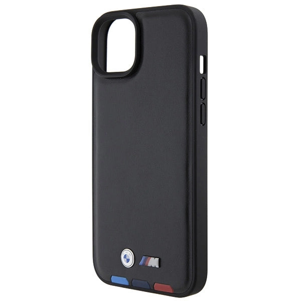 Etui BMW Leather Stamp Tricolor do iPhone 15 Plus - czarne – zdjęcie 6