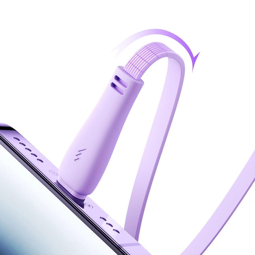 Kabel Joyroom Colorful Series S-A40 zwijany 3w1 USB-A - USB-C - fioletowy – zdjęcie 2