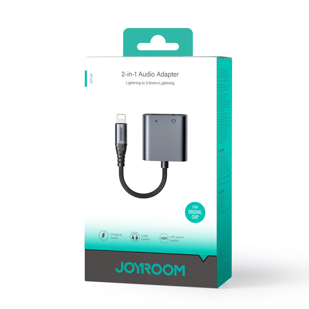 Adapter DAC 2w1 Joyroom SY-L01 do Lightning / mini jack 3.5 mm - czarny – zdjęcie 5
