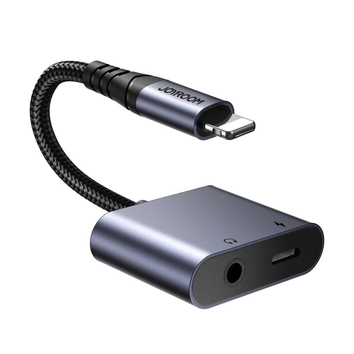 Adapter DAC 2w1 Joyroom SY-L01 do Lightning / mini jack 3.5 mm - czarny – zdjęcie 2