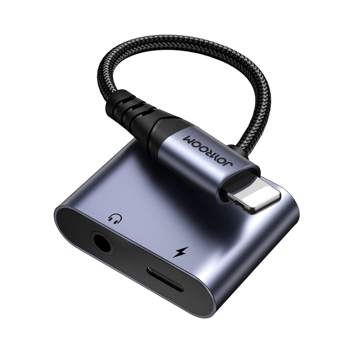 Adapter DAC 2w1 Joyroom SY-L01 do Lightning / mini jack 3.5 mm - czarny – zdjęcie 3