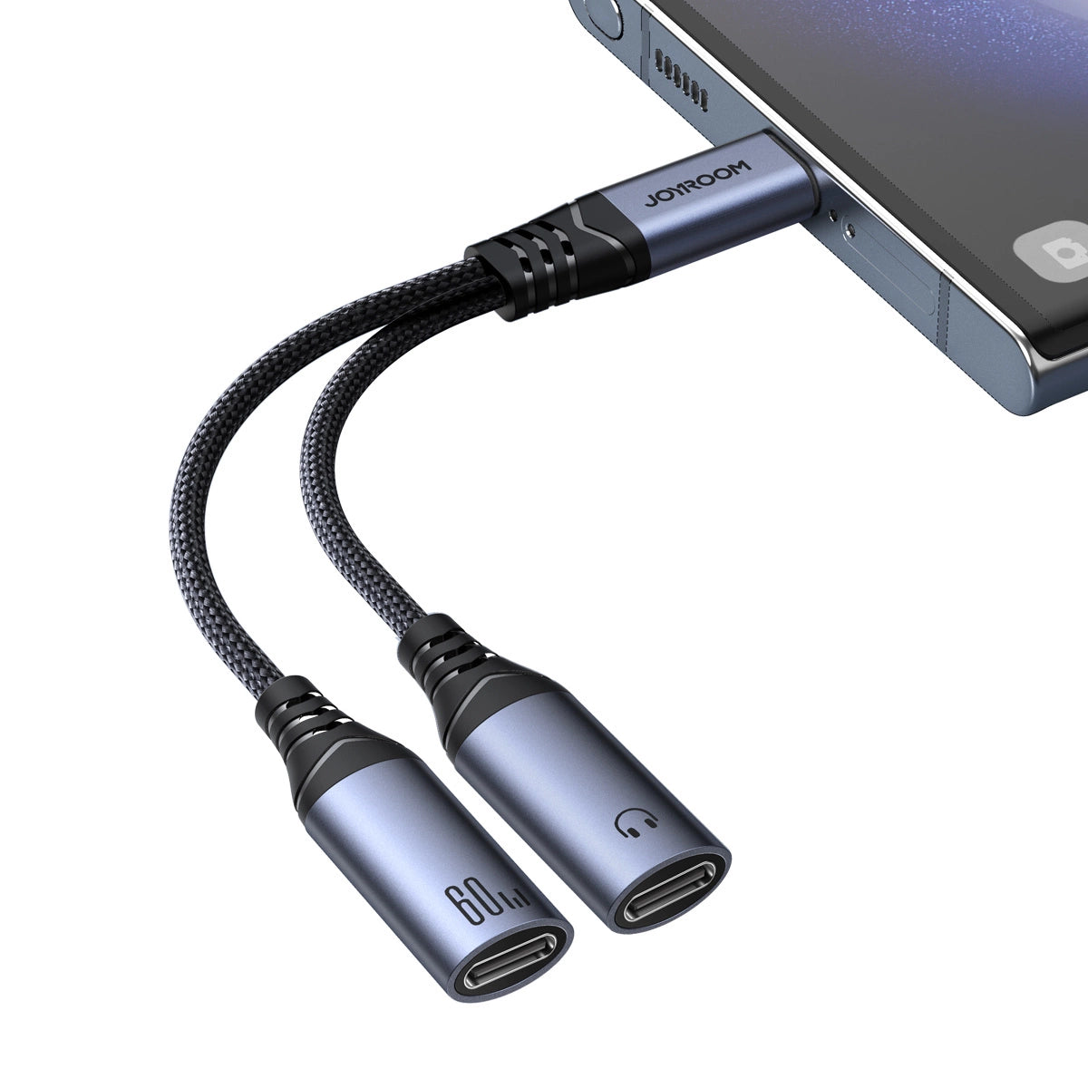Adapter DAC 2w1 Joyroom SY-C03 USB-C do 2x USB-C - czarny – zdjęcie 8