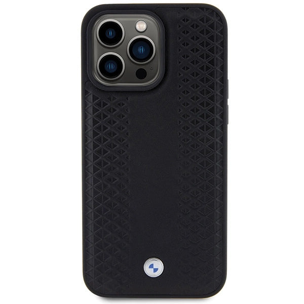 Etui BMW Leather Diamond Pattern na iPhone 15 Pro - czarne – zdjęcie 3