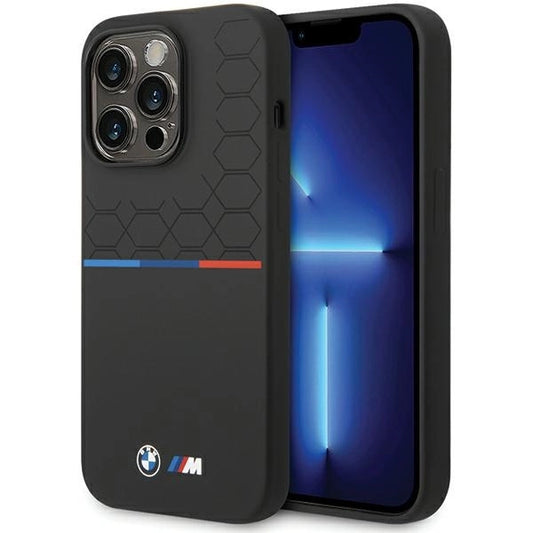Etui BMW Silicone Pattern na iPhone 15 Pro - czarne