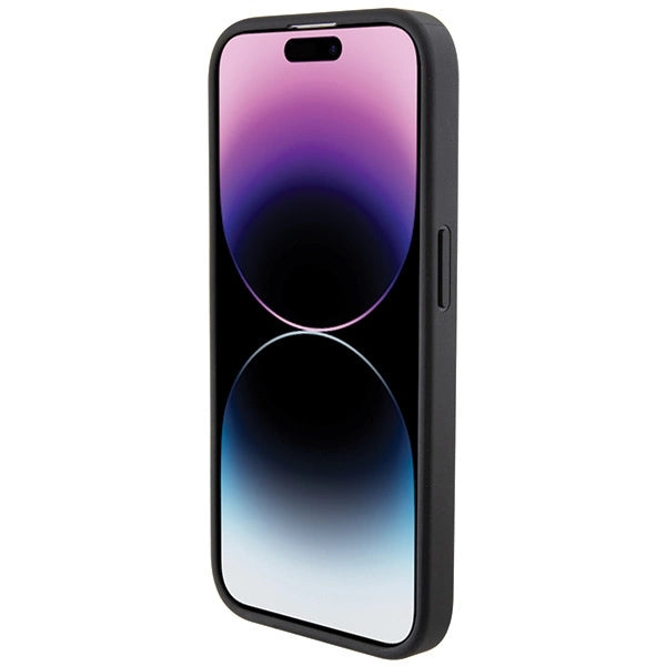 Etui BMW Grip Stand Smooth & Carbon na iPhone 15 Pro - czarne – zdjęcie 6