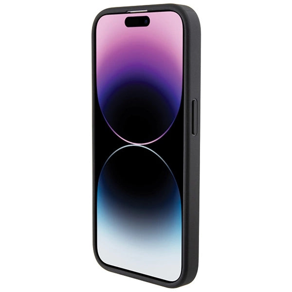 Etui BMW Grip Stand Smooth & Perforated na iPhone 15 Pro - czarne – zdjęcie 6
