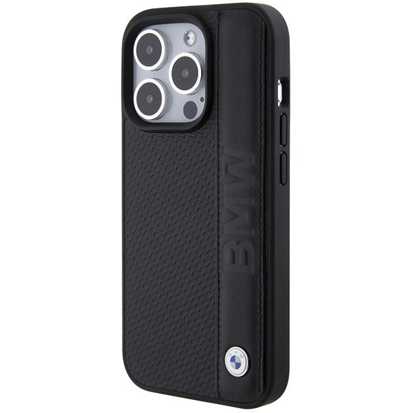 Etui BMW Leather Textured & Stripe na iPhone 15 Pro Max - czarne – zdjęcie 2
