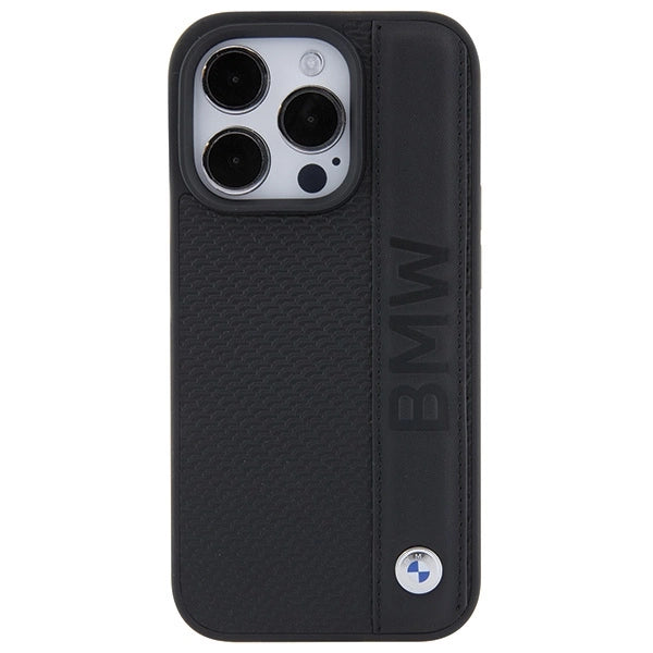 Etui BMW Leather Textured & Stripe na iPhone 15 Pro Max - czarne – zdjęcie 3