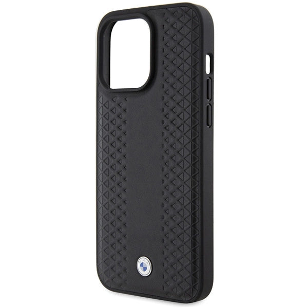 Etui BMW Leather Diamond Pattern na iPhone 15 Pro Max - czarne – zdjęcie 6