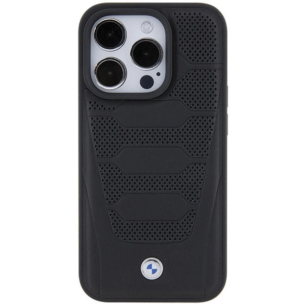 Etui BMW Leather Seats Pattern na iPhone 15 Pro Max - czarne – zdjęcie 3
