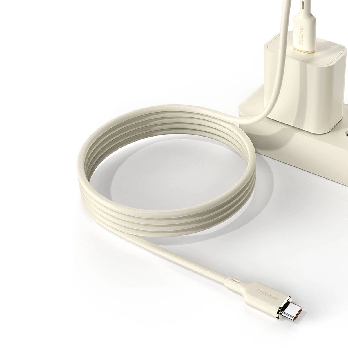 Kabel 2w1 Dudao L7SF USB-C - USB-C / Lightning 100W 1.2m - beżowy – zdjęcie 6