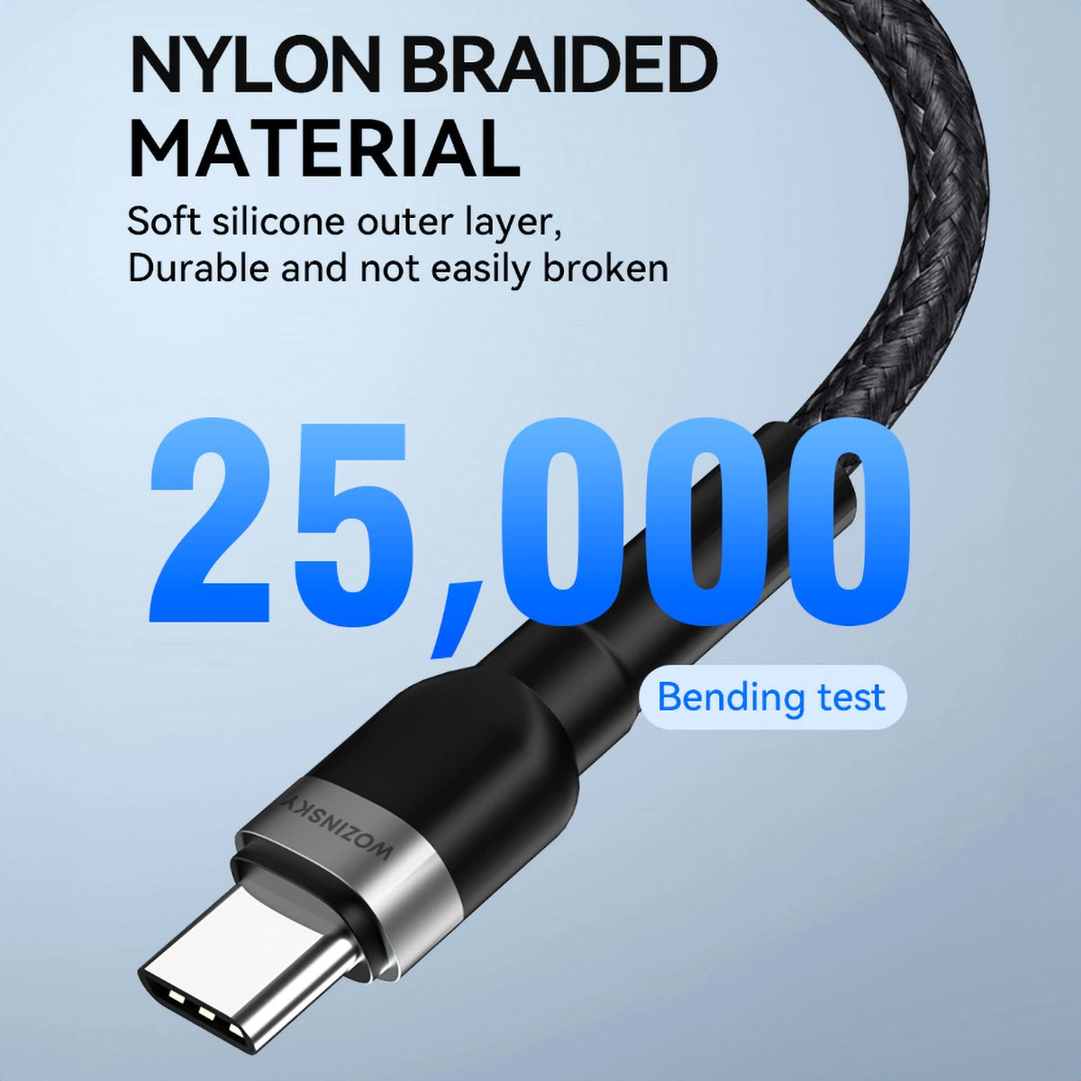 Kabel Wozinsky WNBCC1 USB-C / USB-C PD 65W 1 m - czarny – zdjęcie 8
