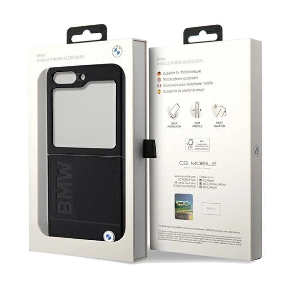 Etui BMW Leather Hot Stamp na Samsung Galaxy Z Flip 5 - czarne – zdjęcie 8