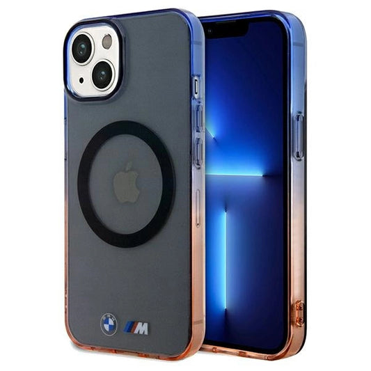 Etui BMW Gradient Bumper MagSafe na iPhone 15 Plus / 14 Plus - szare