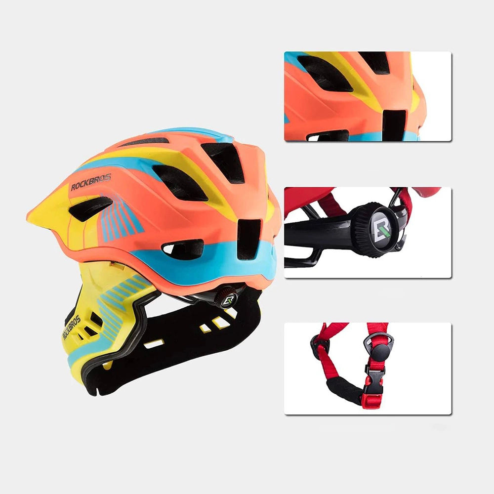 Kask rowerowy Rockbros TT-32SOYB-S dziecięcy z odpinaną szczęką rozmiar S – zdjęcie 2