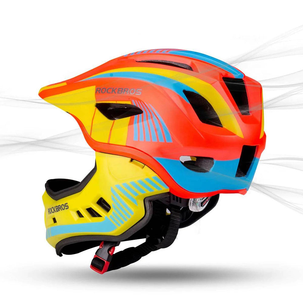 Kask rowerowy Rockbros TT-32SOYB-S dziecięcy z odpinaną szczęką rozmiar S – zdjęcie 5