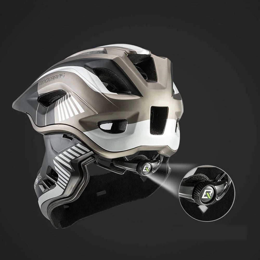 Kask rowerowy Rockbros TT-32SBTG-M dziecięcy z odpinaną szczęką - szary – zdjęcie 7