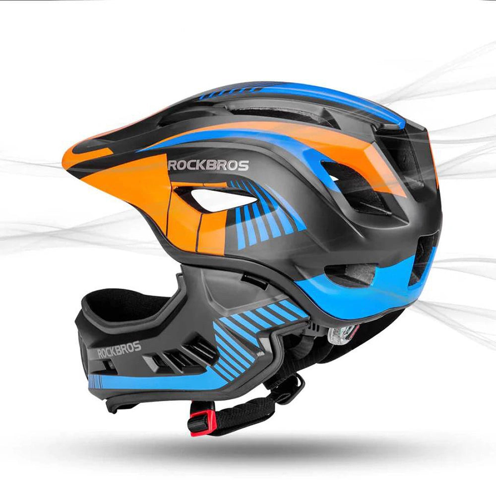 Kask rowerowy Rockbros TT-32SOBL-M dziecięcy z odpinaną szczęką rozmiar M – zdjęcie 4