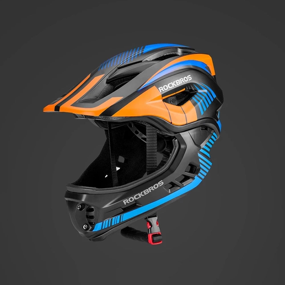 Kask rowerowy Rockbros TT-32SOBL-M dziecięcy z odpinaną szczęką rozmiar M – zdjęcie 6