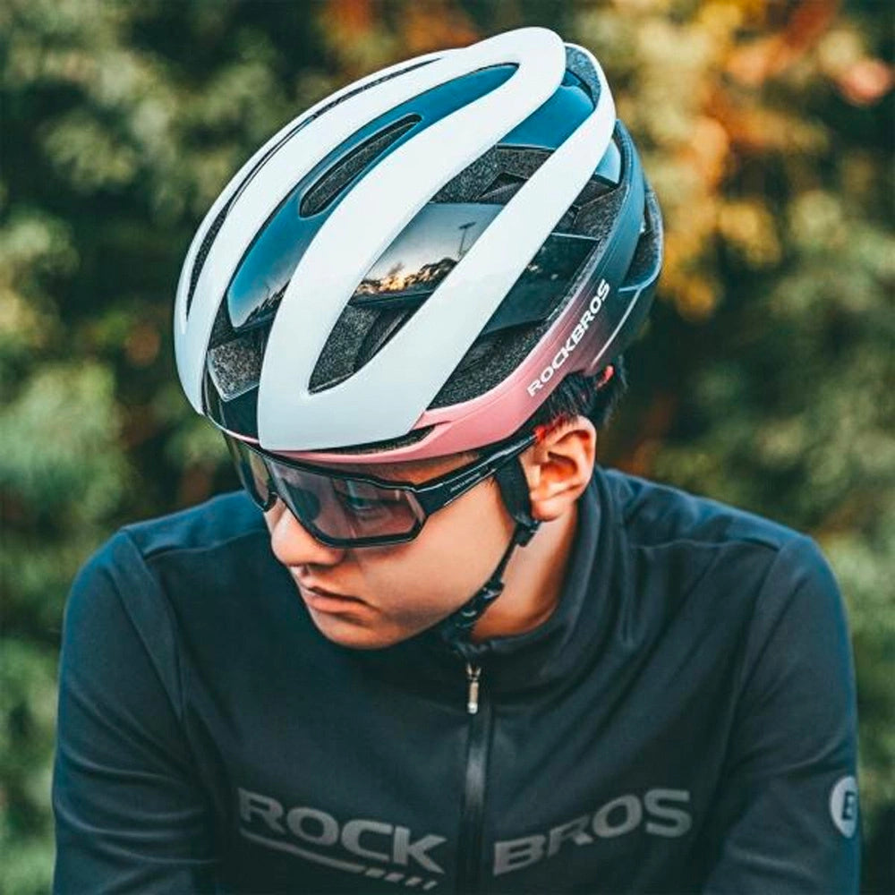 Kask rowerowy Rockbros 10110004008 rozmiar M - niebiesko-różowy – zdjęcie 5