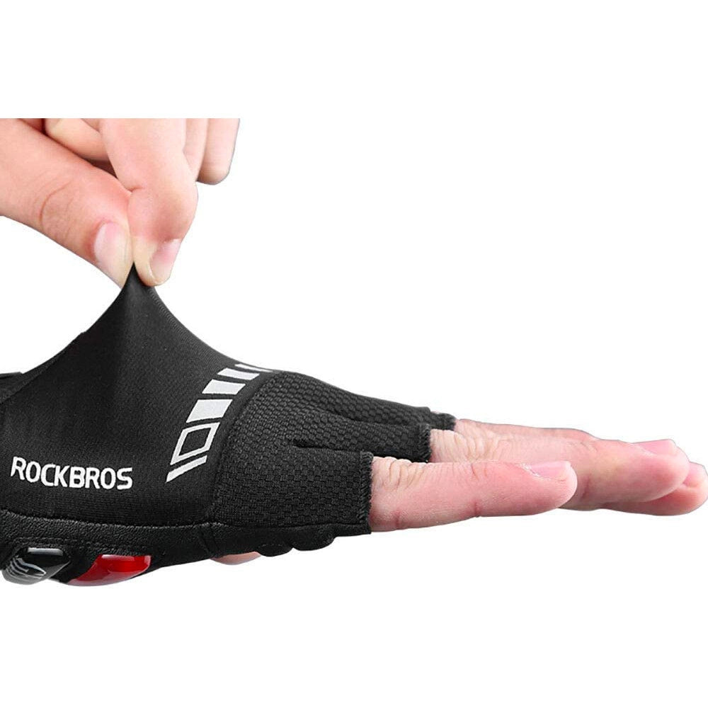 Rękawiczki rowerowe Rockbros S143-BK M z wkładkami żelowymi - czarne – zdjęcie 5