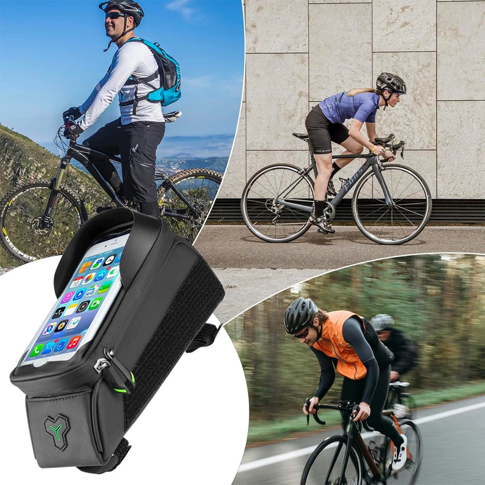 Sakwa rowerowa Rockbros 029-1BK na ramę z pokrowcem na telefon - czarna – zdjęcie 7