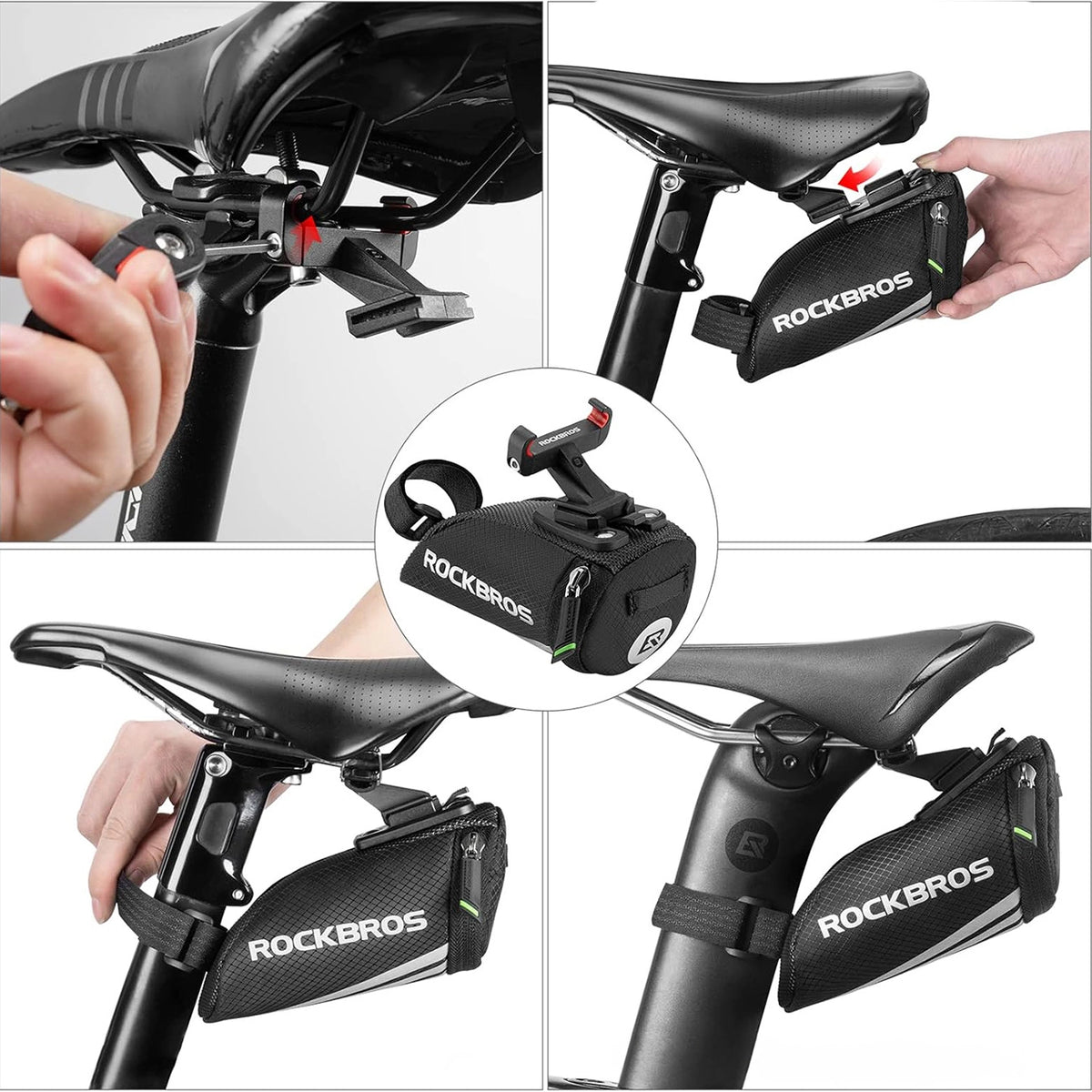 Torba rowerowa Rockbros C28BK pod siodełko - czarna – zdjęcie 3