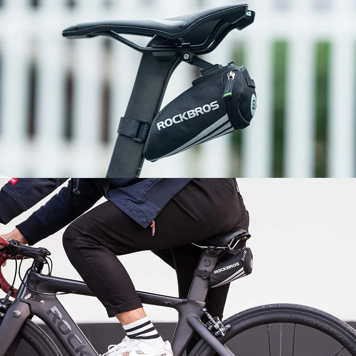 Torba rowerowa Rockbros C28BK pod siodełko - czarna – zdjęcie 4
