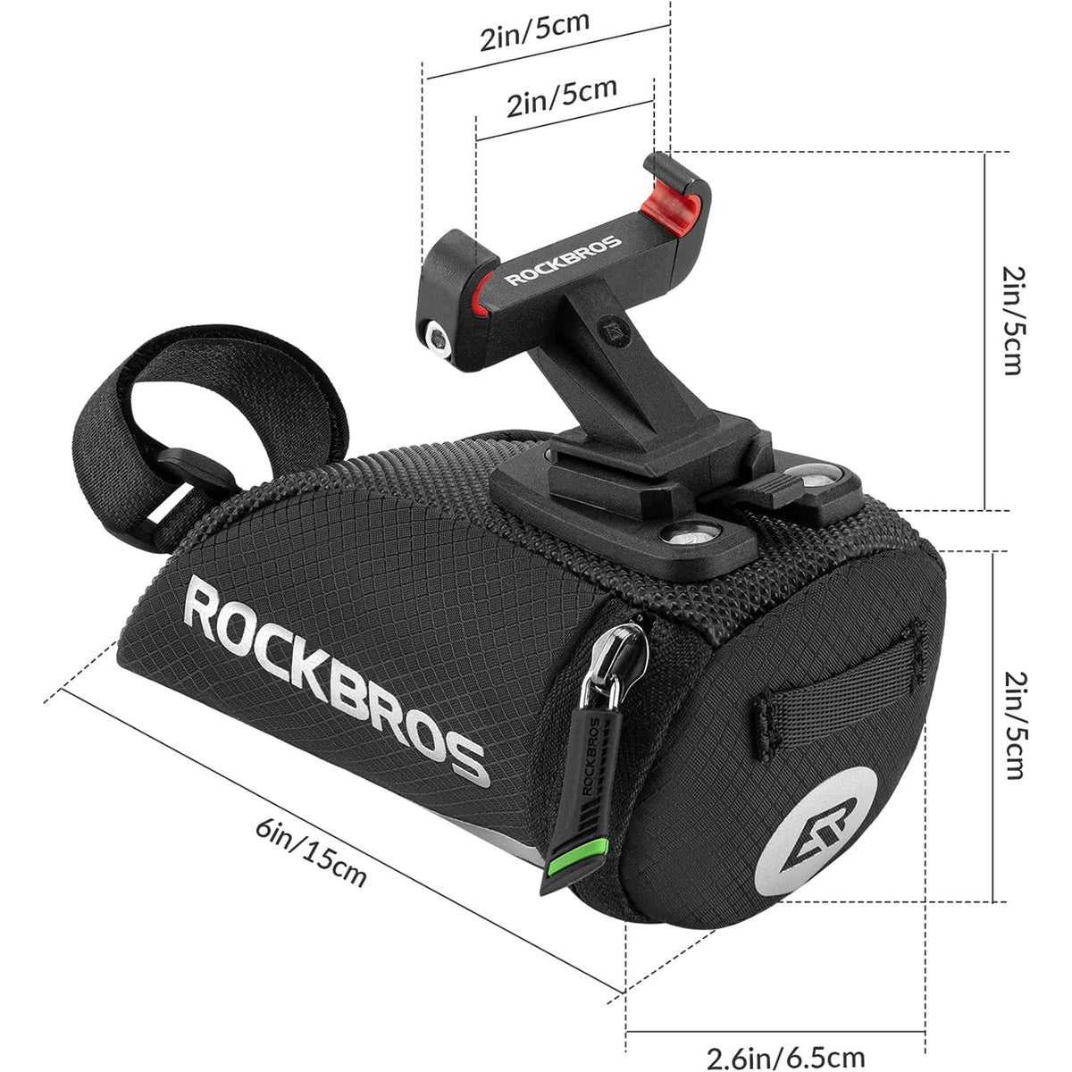 Torba rowerowa Rockbros C28BK pod siodełko - czarna – zdjęcie 2