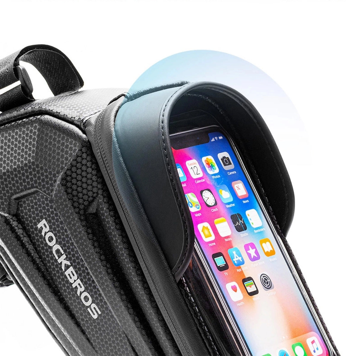 Sakwa rowerowa Rockbros B68-1 na ramę pancerna z na telefon 1.7l - czarna – zdjęcie 6