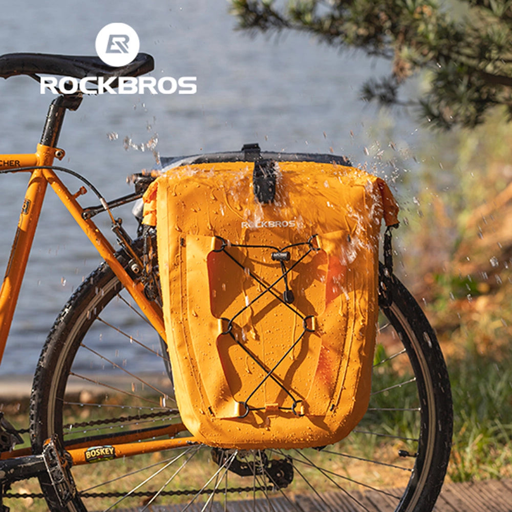 Torba rowerowa Rockbros 30140022003 wodoodporna na bagażnik - pomarańczowa – zdjęcie 4