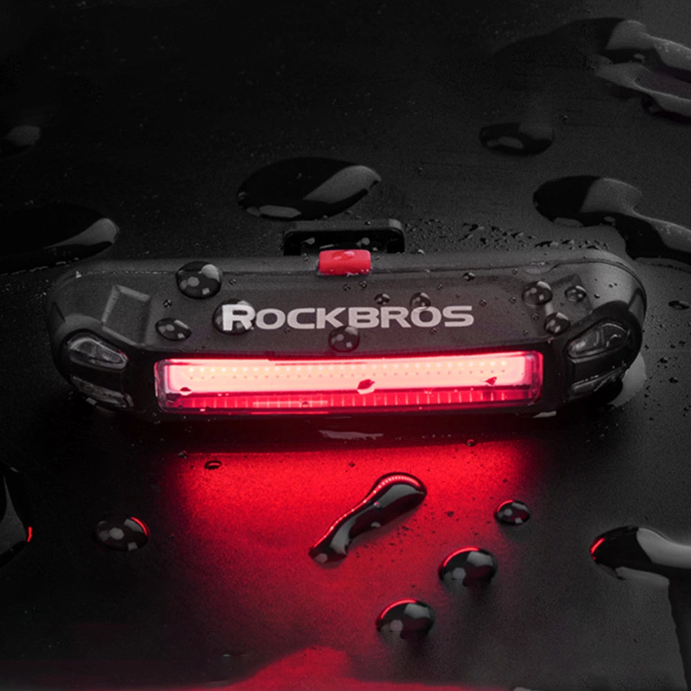 Lampka rowerowa tylna Rockbros A54BK + kabel micro USB - USB-A - czarna – zdjęcie 5